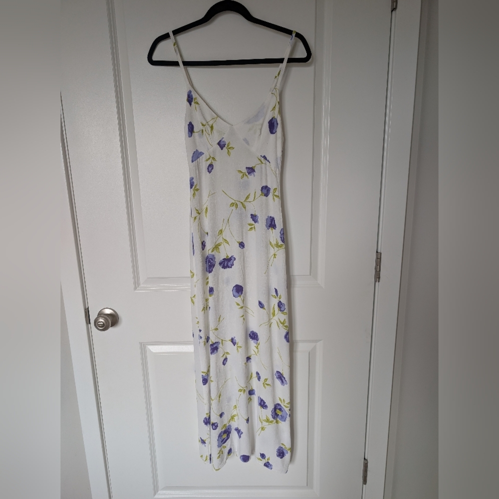 Topshop Rare Vintage 90s Made in UK Floral Lace-Up Slip Dress - Picture 2 of 16